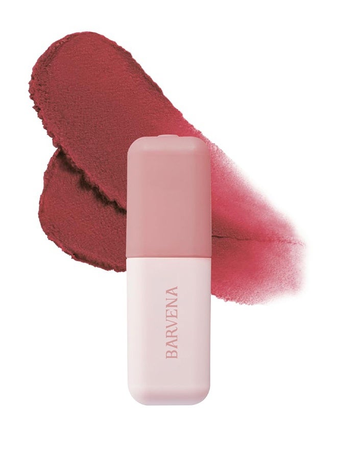 BARVENA NUDE BLUR TINT | Soft Velvet Matte Lip Stain & Cheek Tint | Lightweight Blurring Tint for a Smooth & Airbrushed Finish | 24H Long-Lasting & Non-Sticky Formula,#04 Vintage Red - Image 1